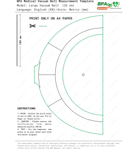 Large Vacuum Bell 26 cm PDF Drawing – Size Template for Chest Correction Device
