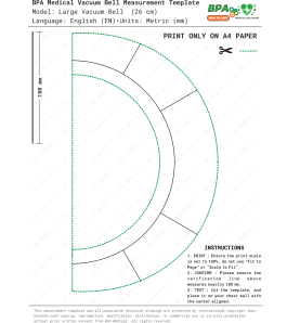 Large Vacuum Bell 26 cm PDF Drawing – Size Template for Chest Correction Device