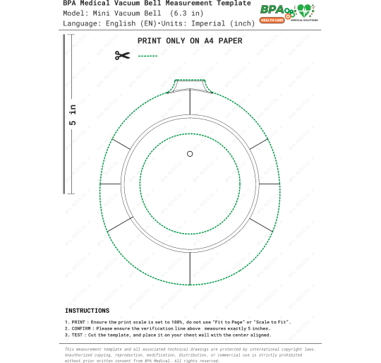 Mini Vacuum Bell DWG File Mini Vacuum Bell 16 cm PDF Drawing – Chest Measurement Template