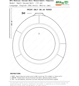 Small Vacuum Bell 19 cm PDF Drawing – Sizing Template for Pectus Device