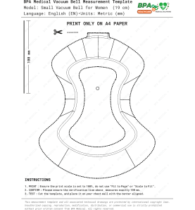 Small Vacuum Bell for Woman 19 cm PDF Drawing – Size Chart