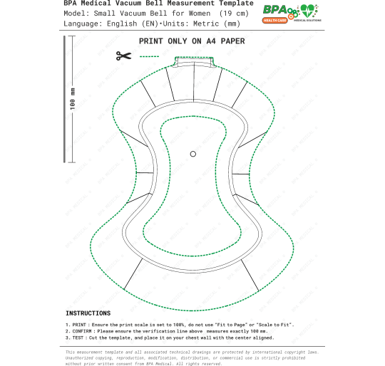 Small Vacuum Bell for Woman Drawing Small Vacuum Bell for Woman 19 cm PDF Drawing – Size Chart
